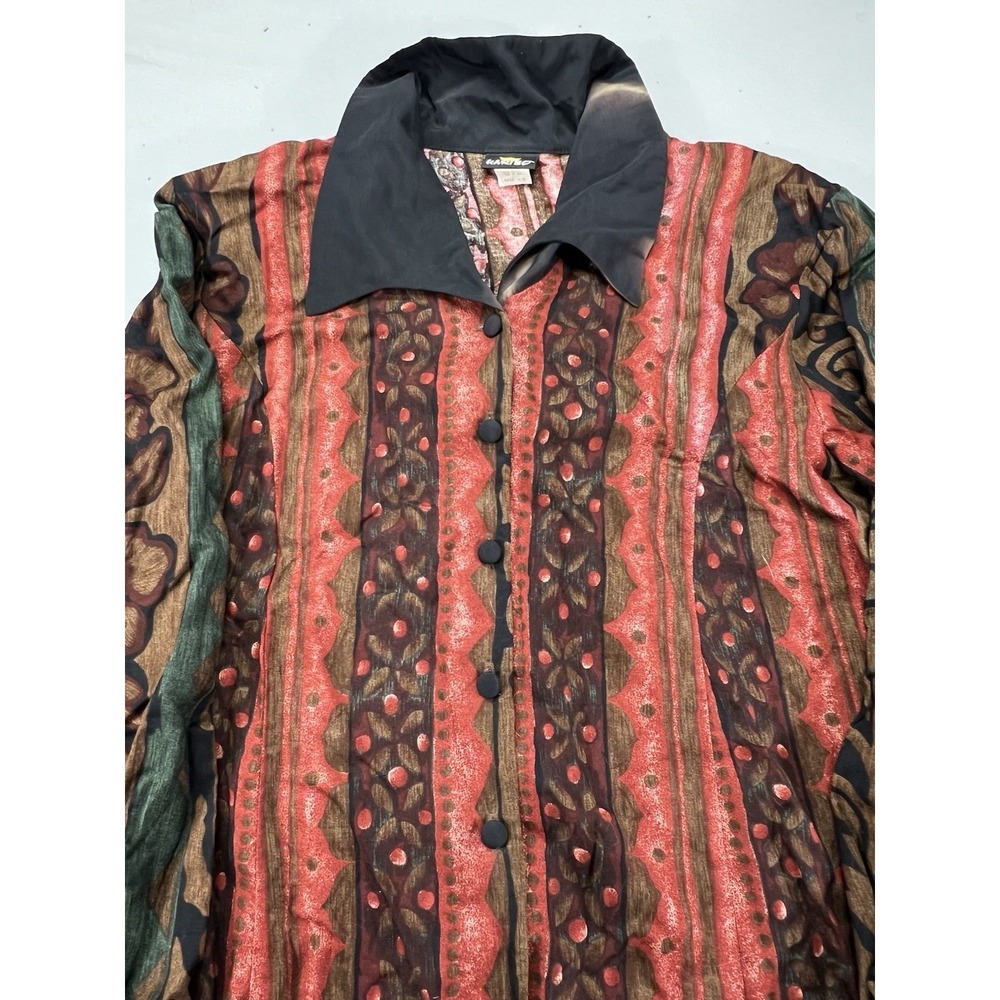 NWT Vintage Karibo Long Sleeve Shirt African Print Size Large